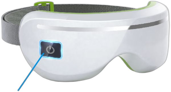 Kaisum KS-3800 eye massager, three-quarter view
