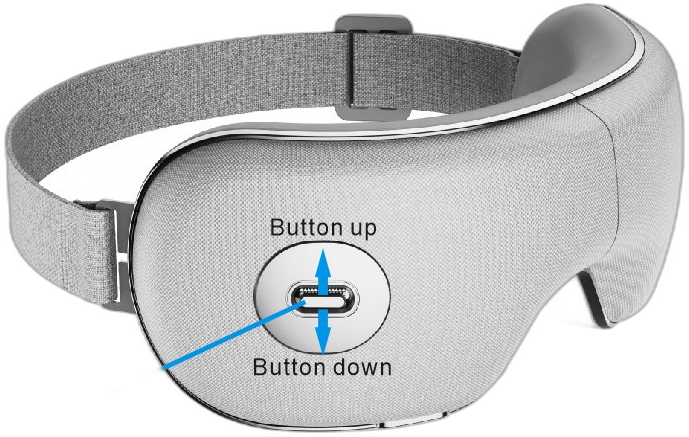 A8 smart eye massager control layout with labelled buttons