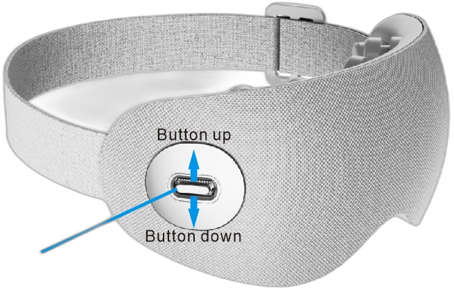 A9 hot and cold eye massager control layout with labelled buttons
