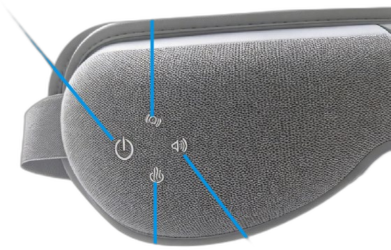 KS-3700B cloth-wrapped eye massager, control detail