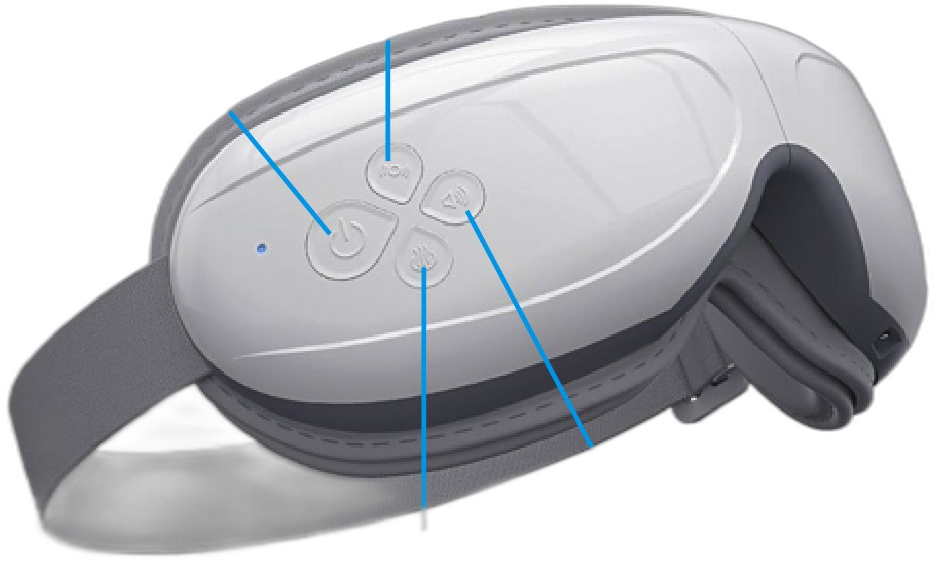 KS-3700C remote eye massager control layout with labelled buttons