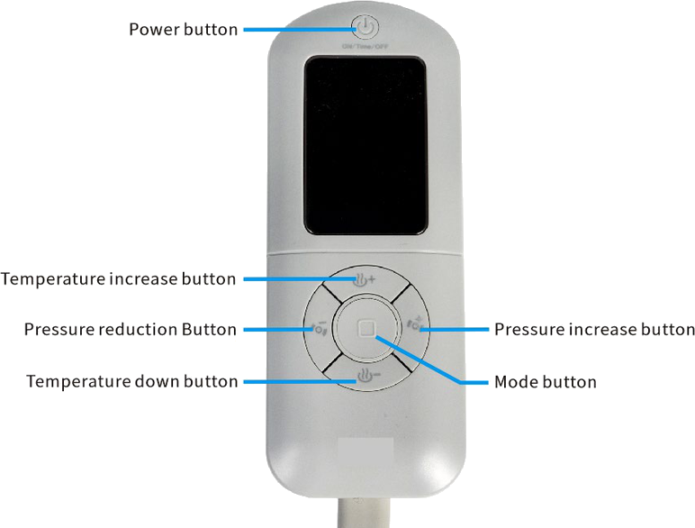KS-1800 head wrap massager control layout with labelled buttons