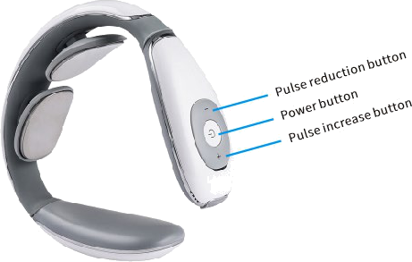 KS-7608 neck massager control layout with labelled buttons